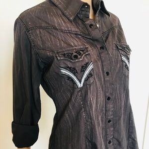 NEW panhandle slim shirt in M ( charcoal color)
